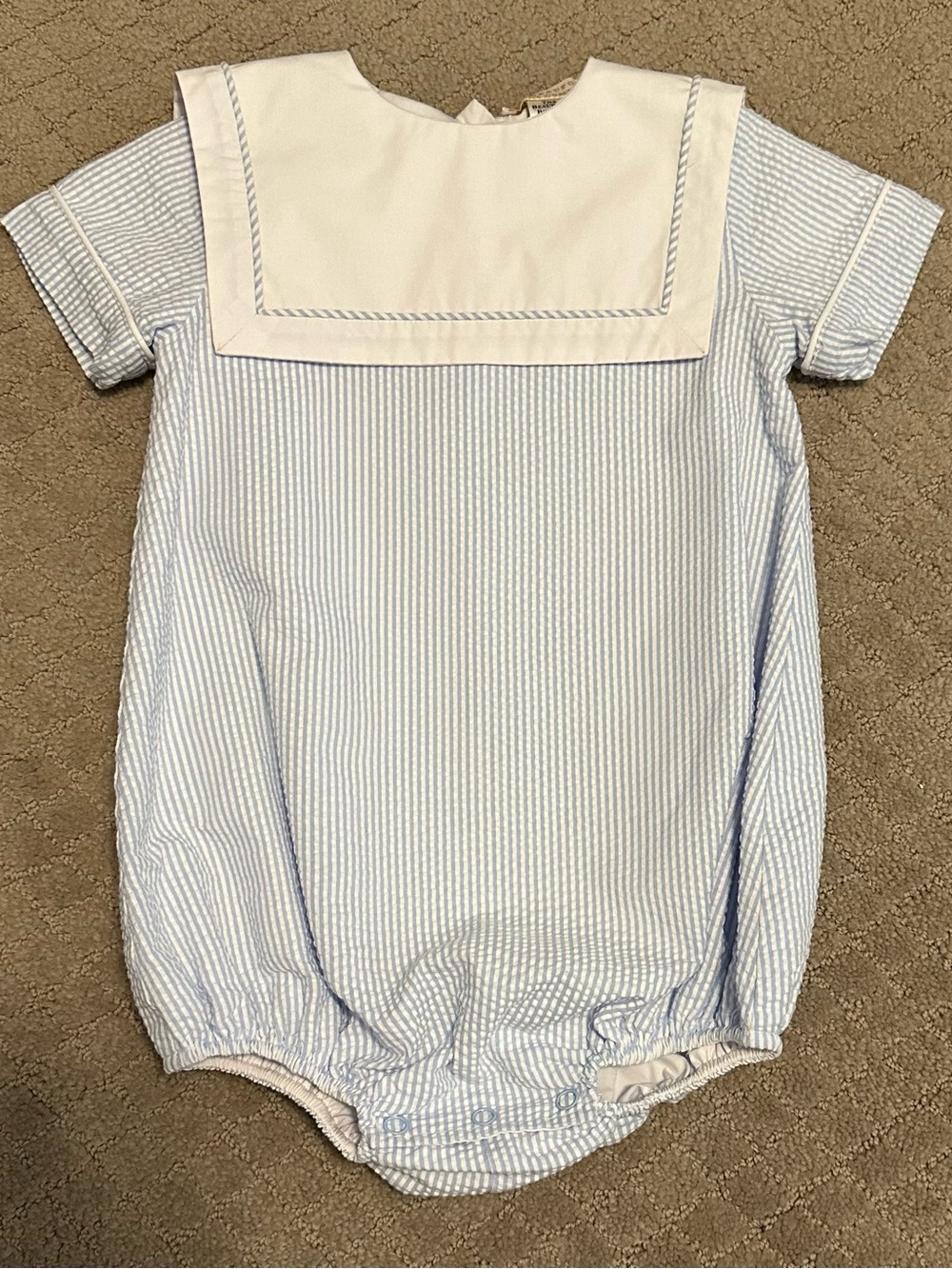 The Beaufort Bonnet Company Blue Seersucker Bubble